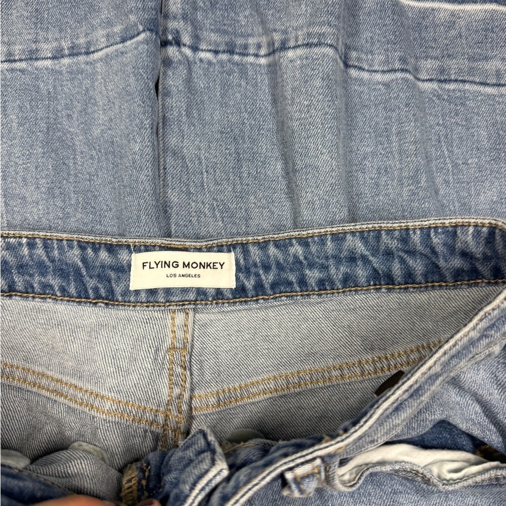 Flying Monkey High Rise Flare Distressed Hem Jean Women Size 29 - Picture 4 of 7